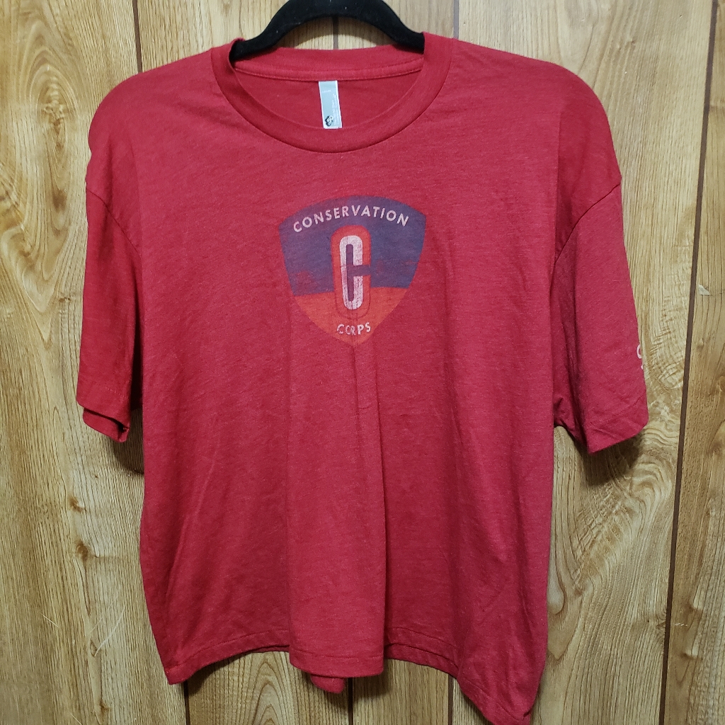 Red Conservation Corps Tee, Solar City Size Lg Front/Back Graphic